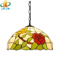 16-Inch Peony Flower Glass Chandelier Tiffanylamps Table Living Room Garden Decorated With Modern European Fashion Beauty