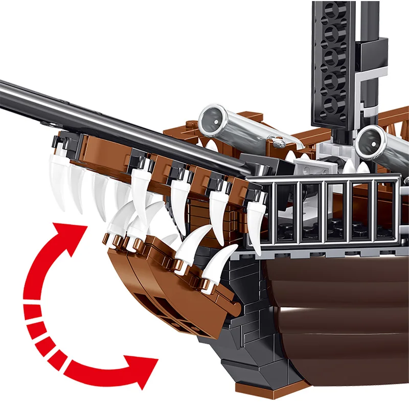 

1352 Pcs Bricks Caribbean Pirates Ship Black Pearl Queen Anne Boat Building Blocks Boys Birthday Christmas Gifts Kids Toy