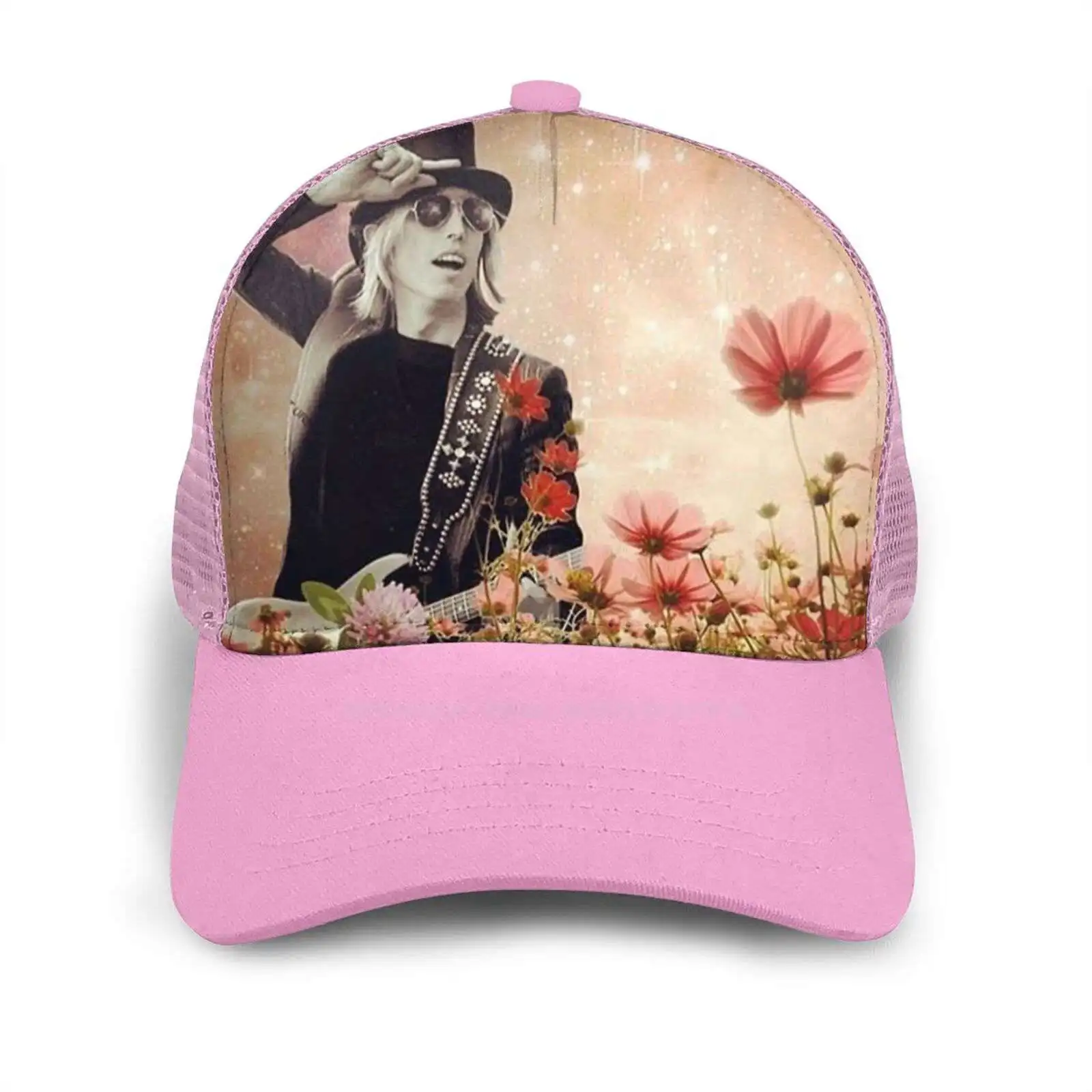 

Wild Flowers Mask Hip Hop Fashion Cap Sports Curved Mesh Hat Wildflowers Wildflowers Top Hat