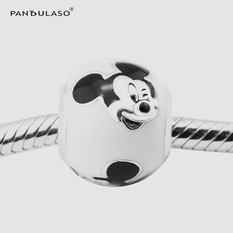 Beads For Jewelry Expressive Mouse Charm White &amp Black Enamel Fits European Charms Bracelets Woman DIY Sterling Silver | Украшения и