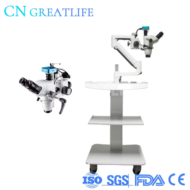

Dental Lab Equipment Hd Surgical Operation Root Canal Treatment Digital Camera Usb Dental Oral Surgical Microscope with Cart