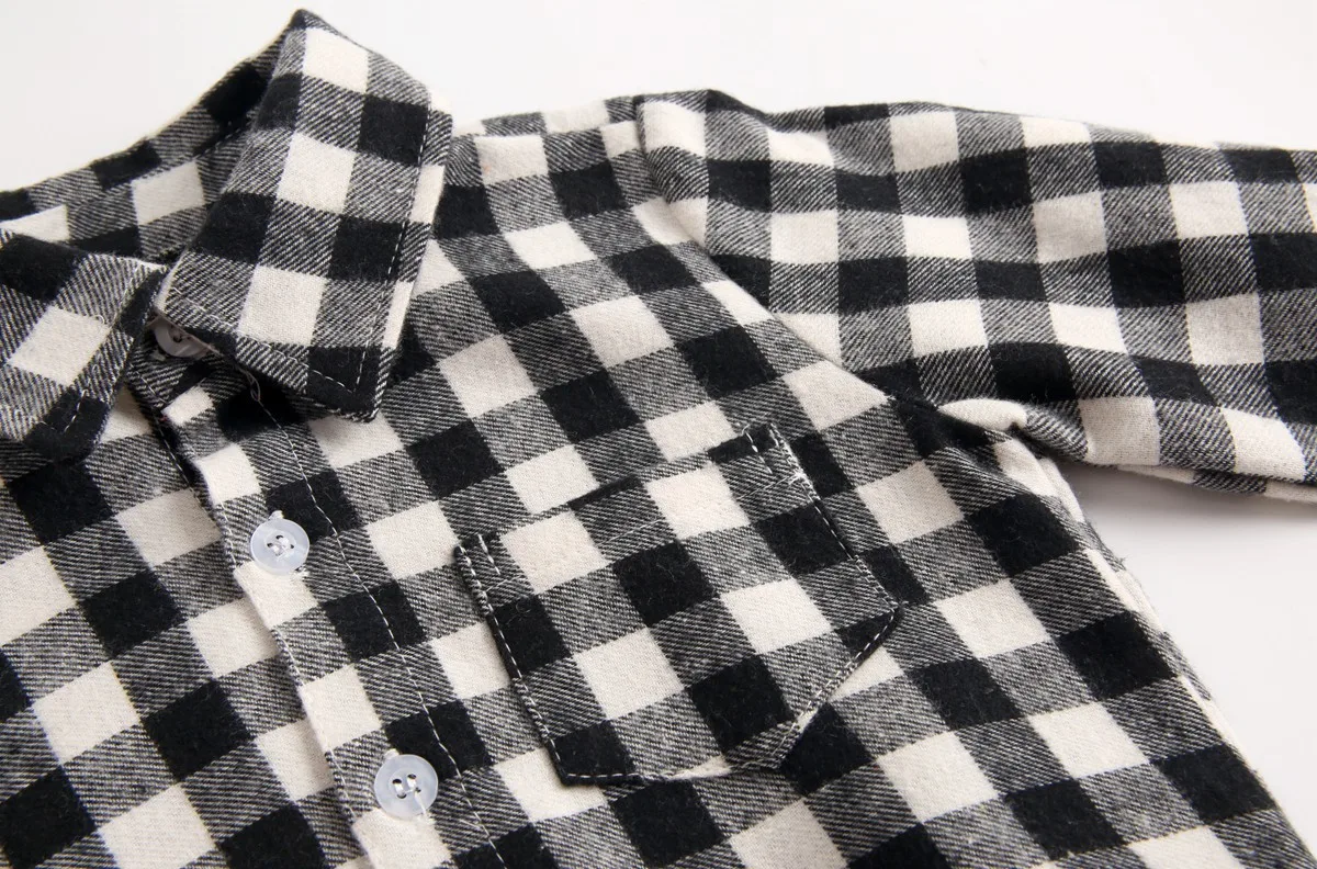 Casual Korean Baby Body Plaid Shirt Bodysuit for Newborns Long Sleeve Bodysuit for Babies Spring Autumn New Cute Baby Bodysuit