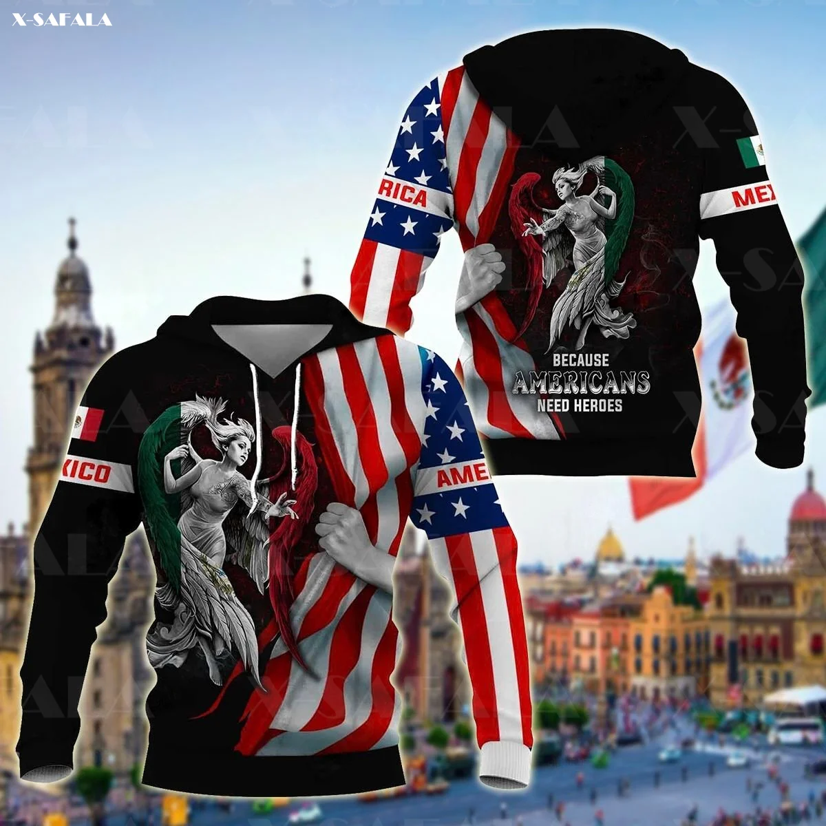 

AMERICAN-MEXICO Angel Girl Flag 3D Print Zipper Hoodie Man Female Pullover Sweatshirt Hooded Jacket Jersey Tracksuits