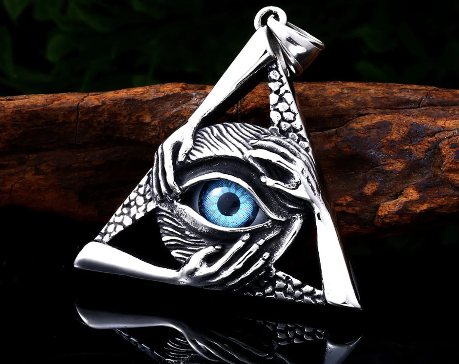 Ожерелье с подвеской глаз дьявола из титановой стали цепочка нержавеющей в стиле