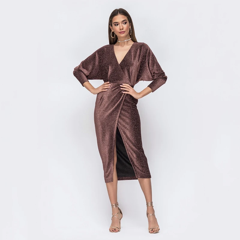 2020 женское модное сексуальное платье с глубоким v образным вырезом повседневное