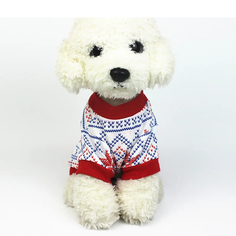 Хлопковая футболка для собак Рождественская Одежда одежда домашних животных