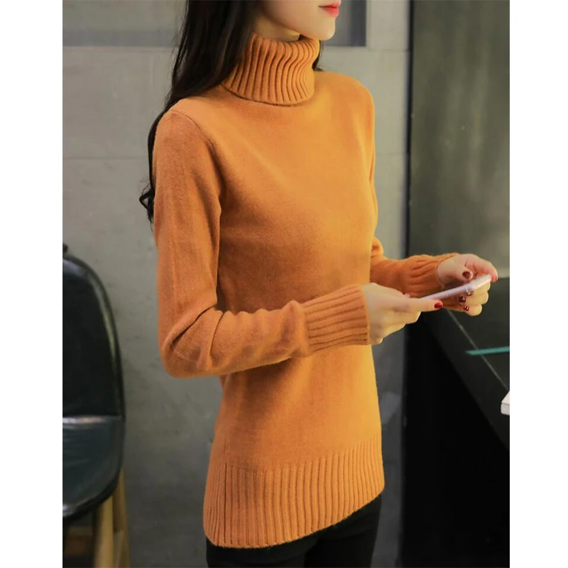

2020 Winter plus Thick Velvet knit sweater Bottoming shirt Velvet lining warm Pullover Sweater female Fashion Thick sweater -486