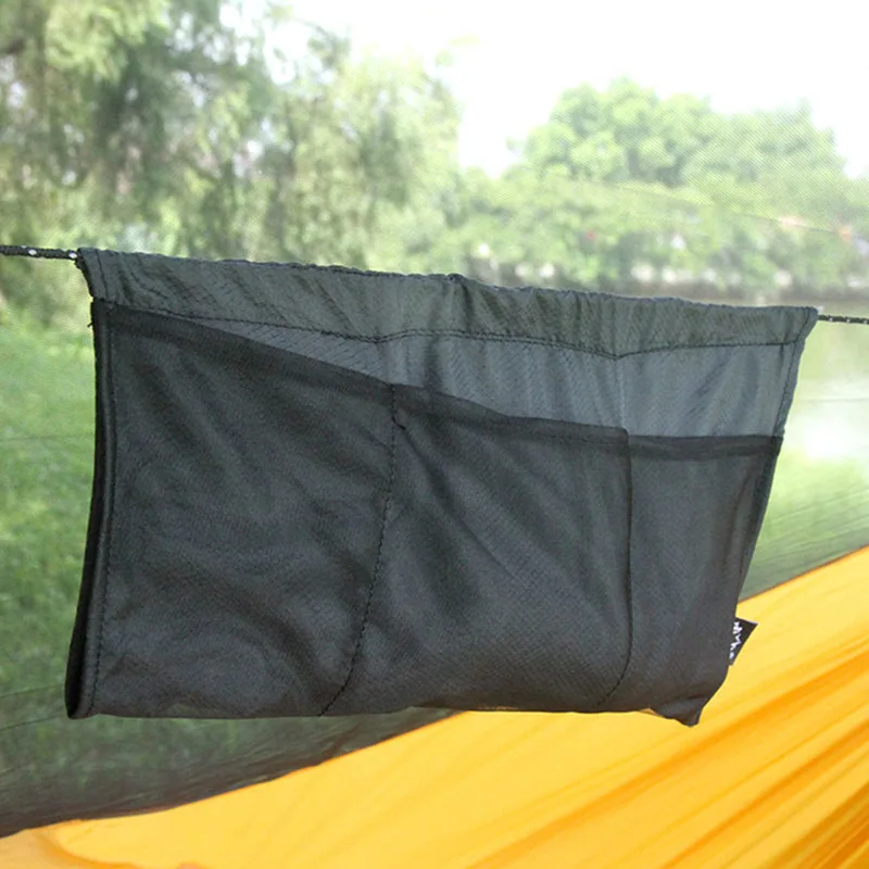 

Lightweight Dangling Container Bag Quick-drying High Tenacity Nylon Fabric Mesh Storage Pocket for Outdoor Hammock Camping 31*18