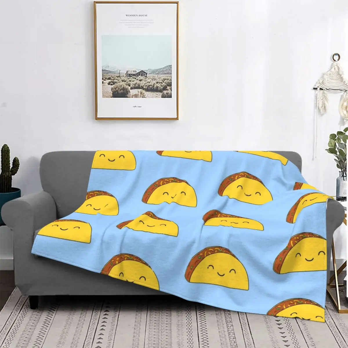 

Cute Taco Blanket Food Tortilla Pepperoni Plush Warm Ultra-soft Flannel Fleece Throw Blankets For Bedspread Bed Office Velvet