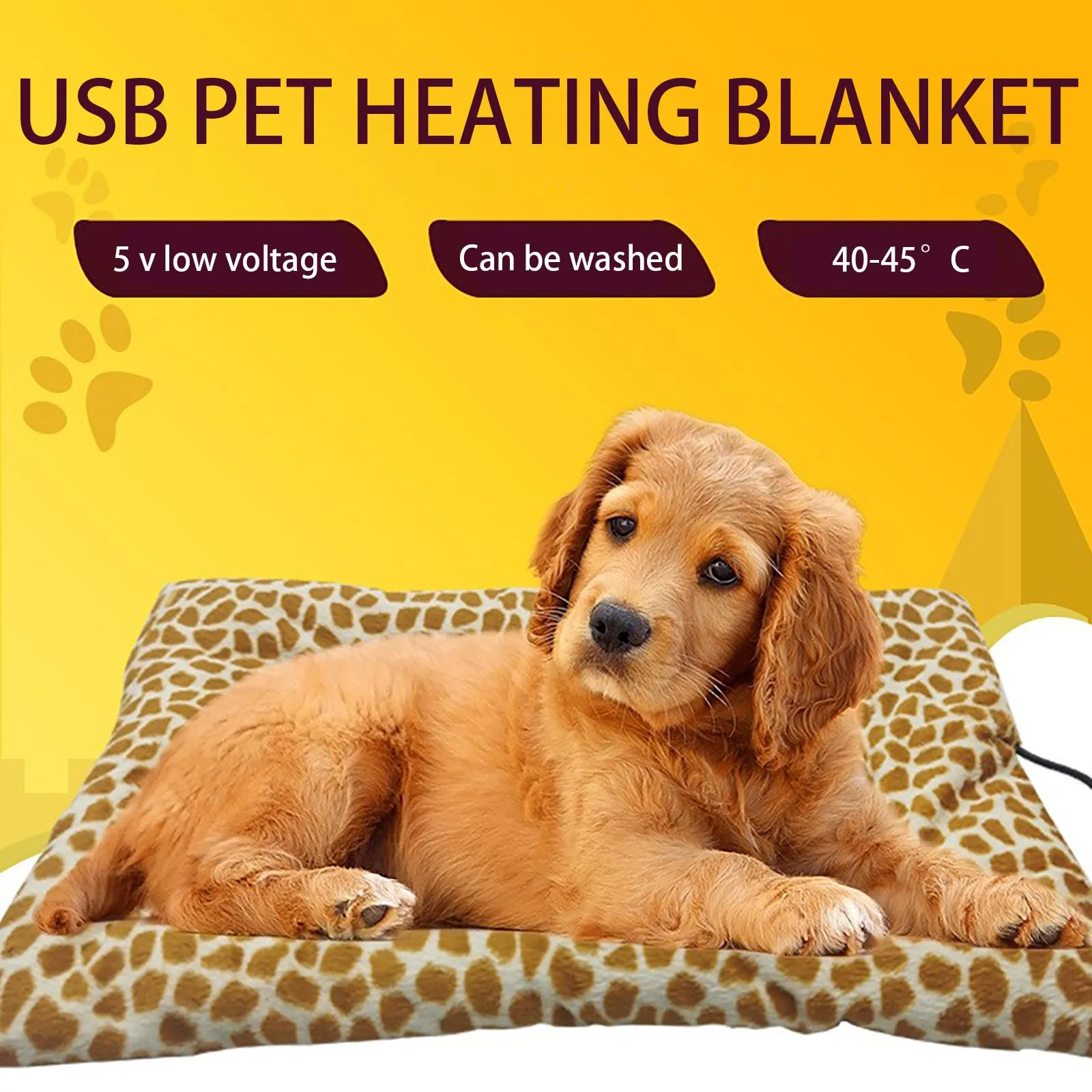 

Pet Dog Cat Electric Heating Pad Winter Warm Carpet For Animals Temperature Adjusted Waterproof Warming Mat Carpet Heated Pads