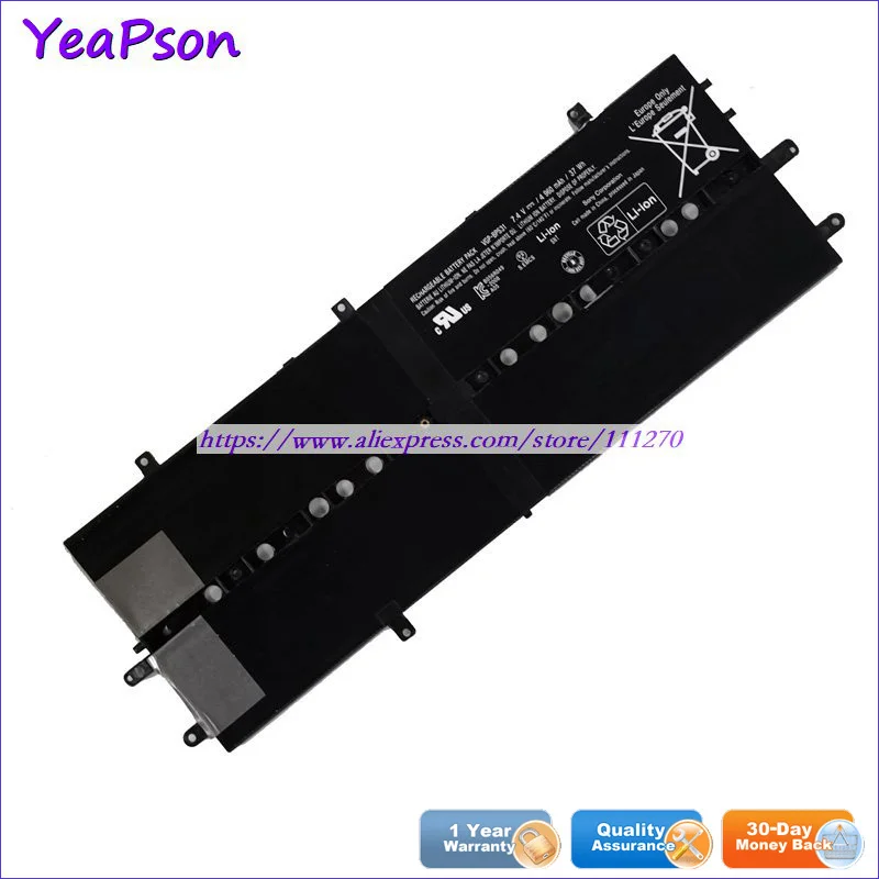Аккумулятор Yeapson VGP-BPS31 7 4 В 4960 мА · ч 37 Вт для ноутбука Sony Vaio Duo 11 SVD1121Q2EB SVD11215CVB |