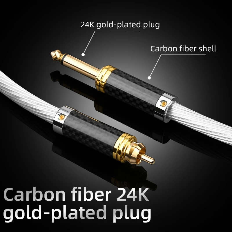 Hi-Fi 6 5 мм к RCA аккумуляторному кабелю Hi-end OCC посеребренный двойной до 2RCA кабель с