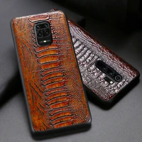 leather phone case for xiaomi redmi note 9s 9 8 7 6 k30 mi 9 se 9t a3 10 lite mix 2s max 3 poco f1 x2 f2 pro ostrich foot cover