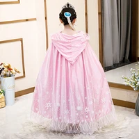 fashion snowflake princess girl cloak christmas cosplay costume children birthday party hooded long shawl 2 10 year kids clothes