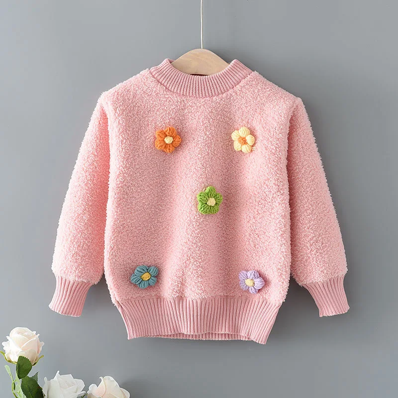 

Girls Long Sleeve Crew Neck Pullover Sweater Toddler Girl Fall Clothes 2022 Toddler Girl Sweater Baby Girl Sweater