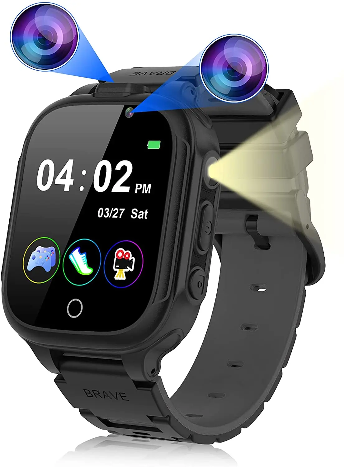 

Kids Smart Watch for Boys Girls - Smart Watch for Kids with Dual Camera 14 Games Pedometer, Touchscreen Kids Watch with MP3