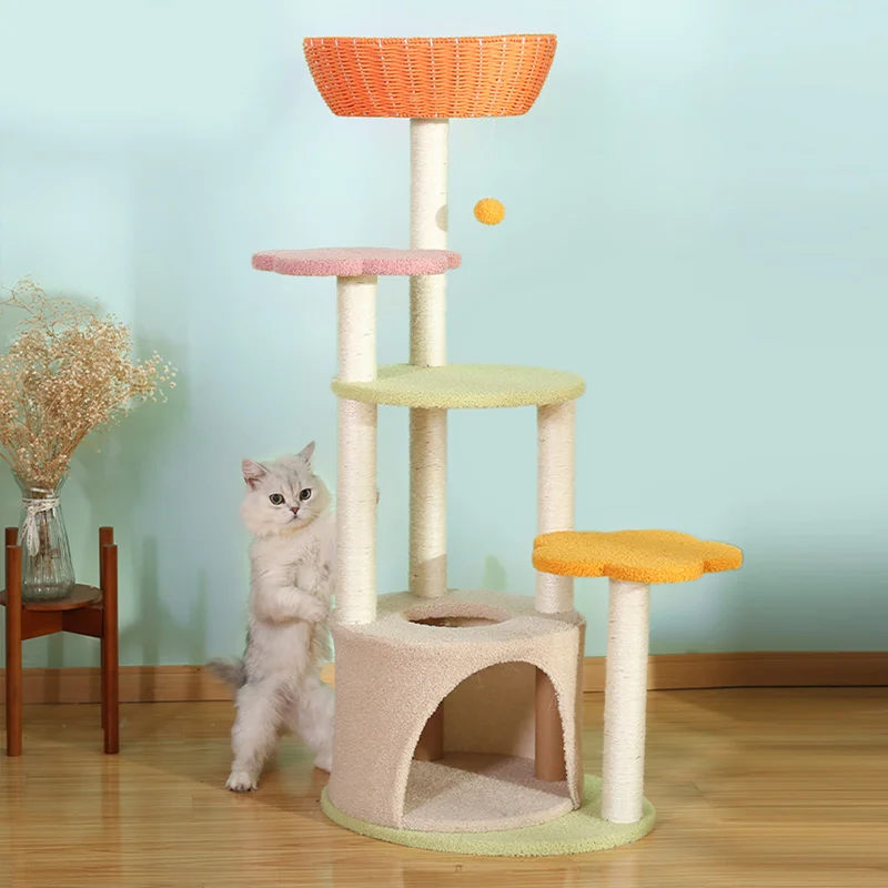 

FQ принадлежности для кошек интернет-знаменитости рамка для скалолазания кошка дерево прыгающая платформа цельный фланелевый игрушечный