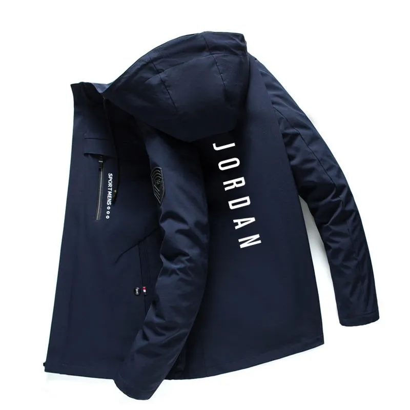 Куртка мужская приталенная с капюшоном Повседневная ветровка для молодых людей