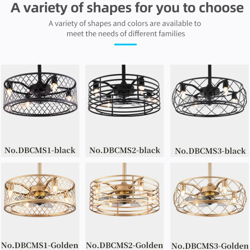Круглая черная Потолочная люстра с вентилятором и пультом дистанционного