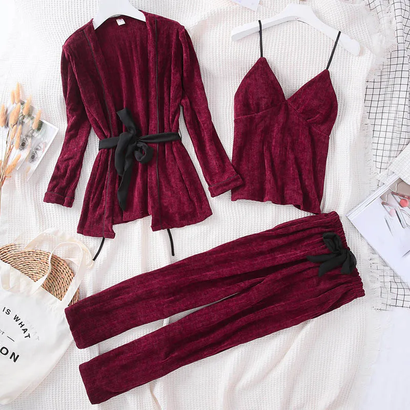 Женская одежда для сна халат и платье комплект сексуальный свободный большой