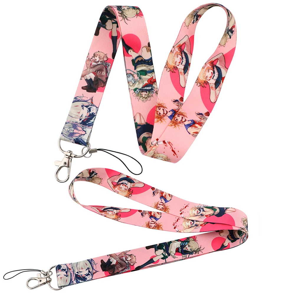 

LX893 Anime Hero Campus Lanyard Pink Neck Strap for Keys Mobile Phone ID Card Badge Holder Keychain Keyrings DIY Hang Rope Gifts