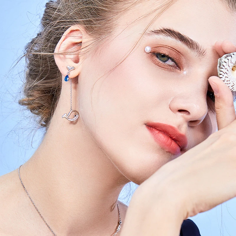 Симпатичные серьги TONGZHE в виде Кита модные ювелирные изделия оригинальные из