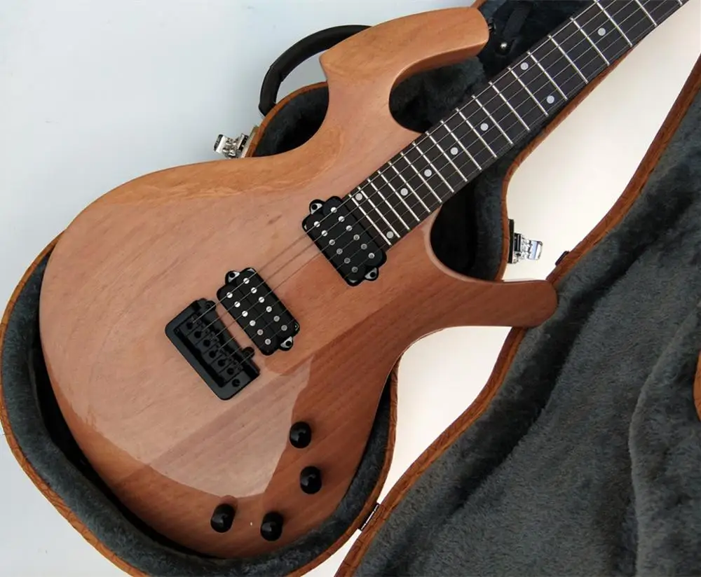 Новая электрическая гитара Big John естественного цвета со специальным корпусом из красного дерева, сделано в Китае + бесплатная доставка