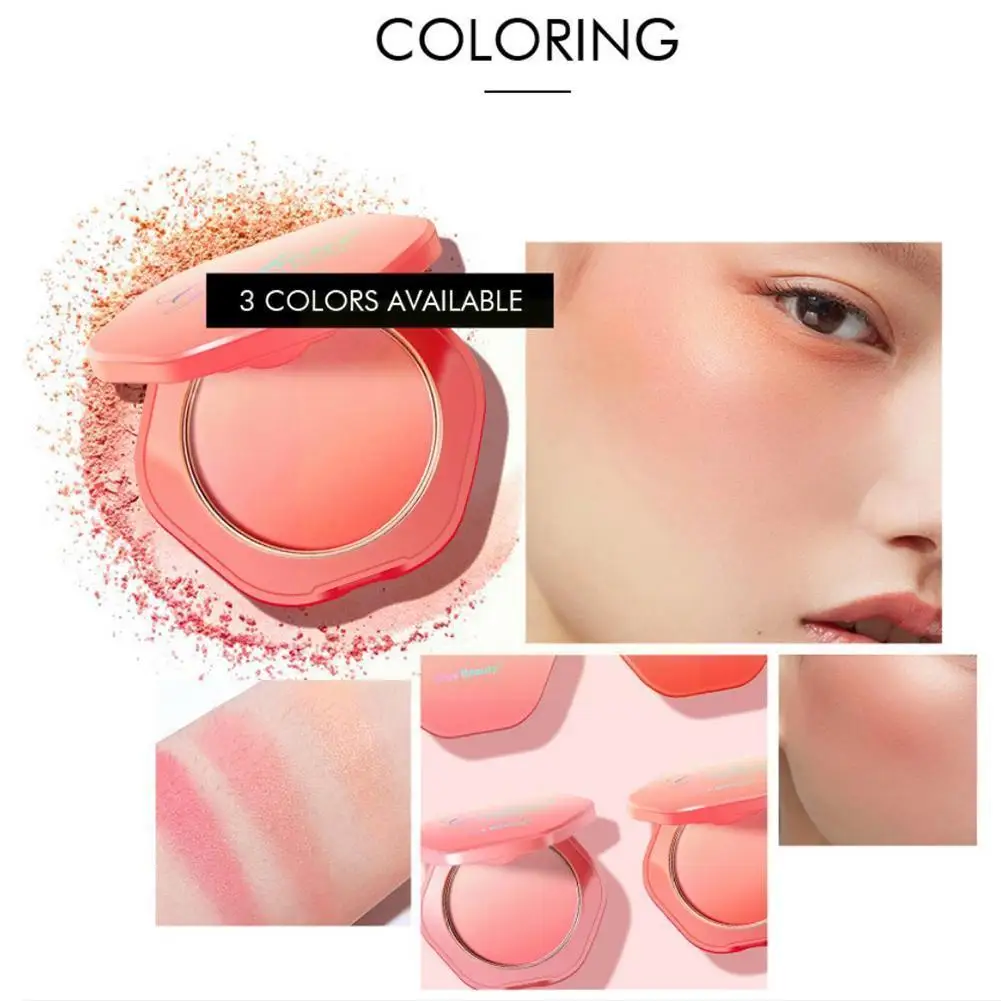 

Face Blush Gradient Blush Peach Pallete Natural Pink Silky Lasting Blusher Powder Shadow Orange Contour Blush Cheek Long P6J7