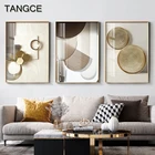 Современная Абстрактная Геометрическая Картина на холсте, скандинавские плакаты с принтом, Золотая настенная художественная картина для гостиной, интерьер, картины, Декор