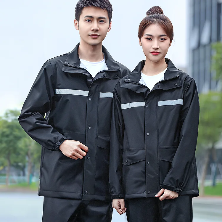 

Men Waterproof Raincoat Reflective Black Running Suit Summer Raincoat Aesthetic High Quality Regenjacke Outdoor Product EI50RC