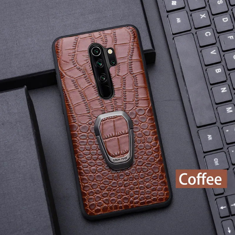 Coffee Чехол для телефона из натуральной кожи для Xiao mi Red mi Note 7 8 Pro 6 5 Чехол для mi 8 9 lite 9se 9T Note10 A2 A3 mi x 2s Max 3 Poco F1 чехол - Цвет: Coffee