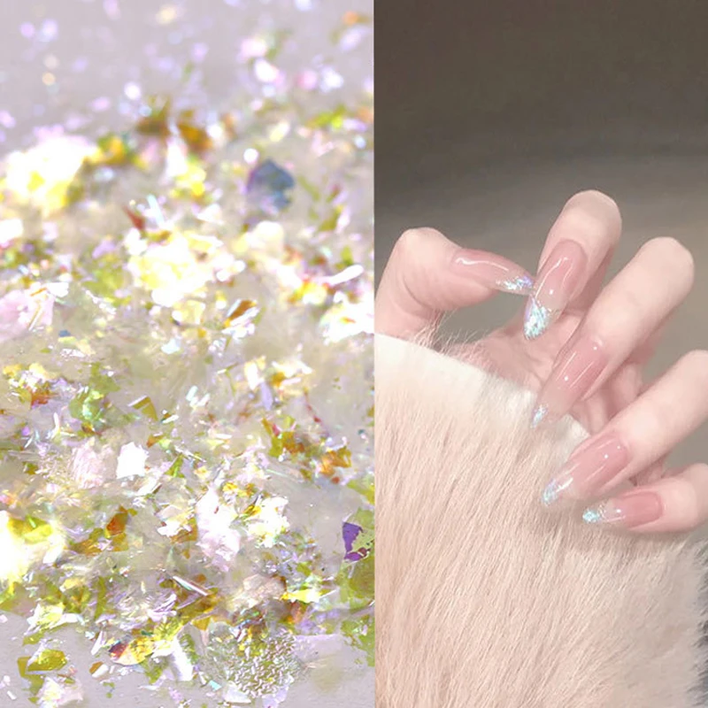 1 шт. маникюрная вспышка ледяной кристалл фиолетовый белоснежный порошок