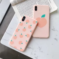 cute fruits peach phone case for apple iphone 11 pro xs max xr x 6 6s 7 8 plus pink soft tpu back cover coque