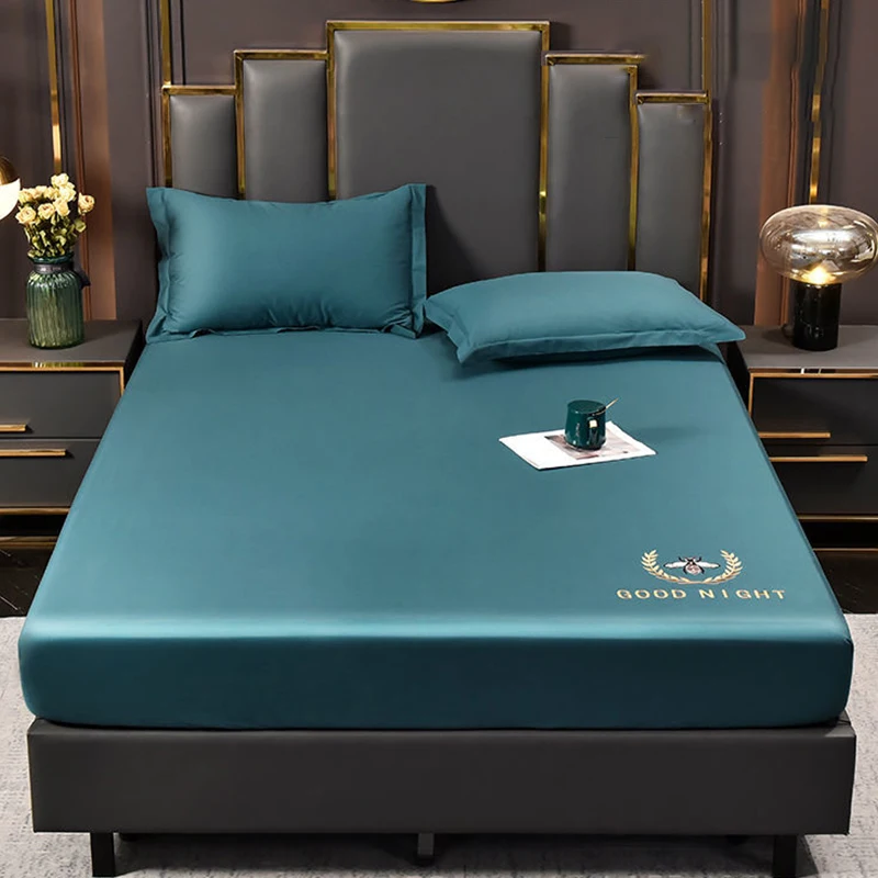 

100% Polyester Solid Bed Mattress Set With Four Corners And Elastic Band Sheets with 2XPillowcase