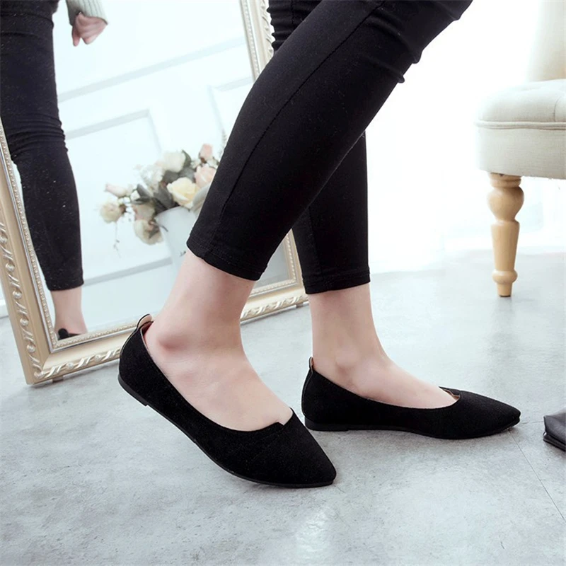 

New Spring Shoes Women Flats Top Quality Flat Shoes European Style Loafers Round Toe Casual Shoes Plus Size 35-41