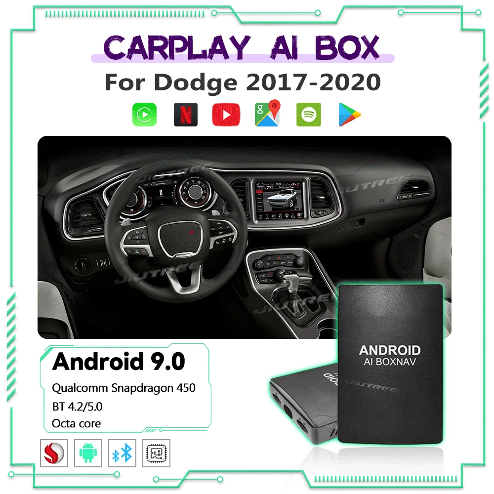 

Мультимедиа CarPlay AI Box Для Dodge Challenger, зарядное устройство Durango Android Авто беспроводное зеркальное соединение Netflix Yotube TV Smart Adpater