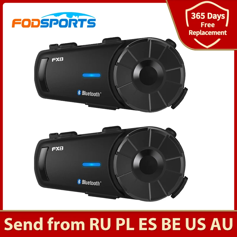 Fodsports 2 шт. FX8 шлем домофон мотоцикл Bluetooth гарнитура 8 Rider 1000 м мото Intercomunicador FM