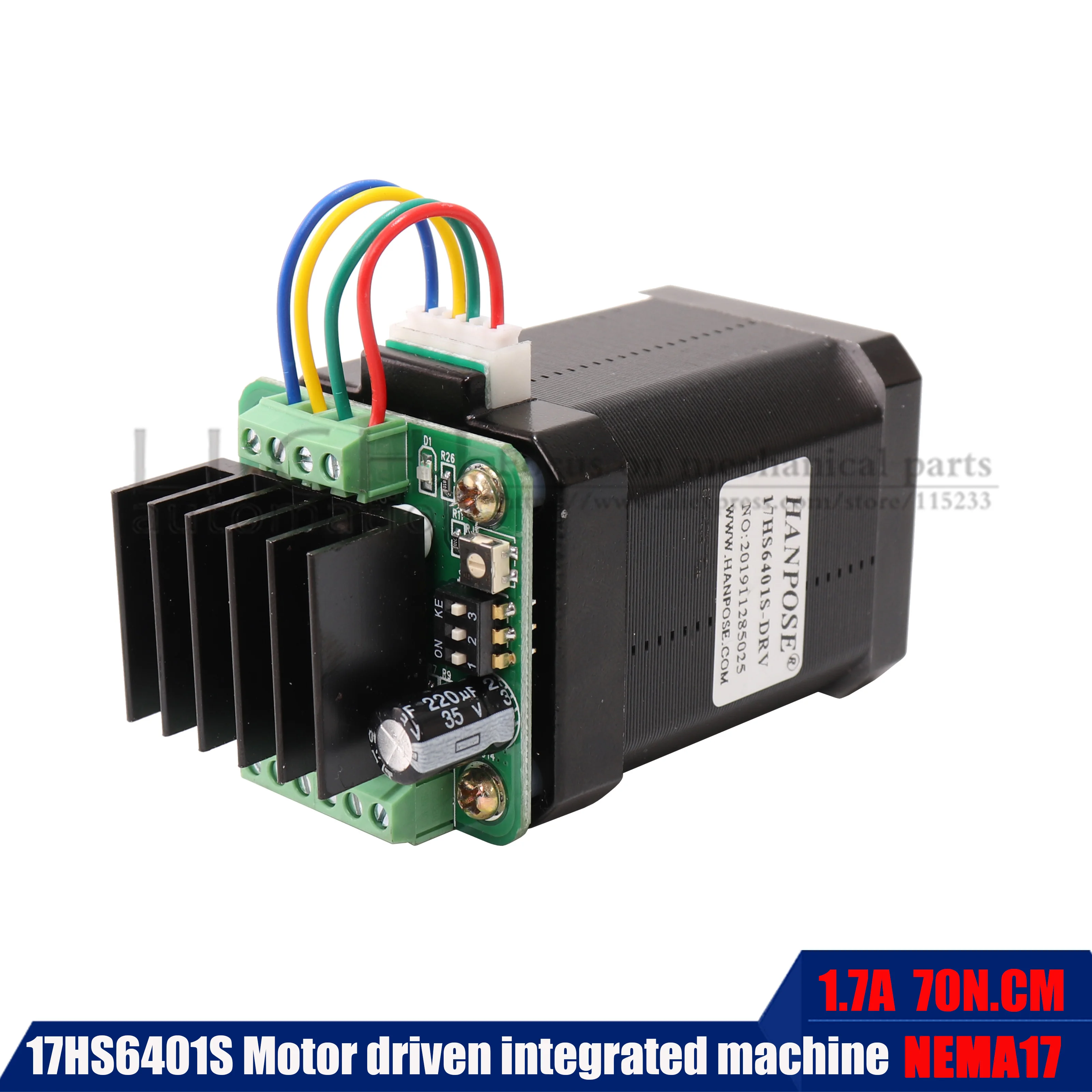 Шаговый двигатель 1 7a 17hs6401S NEMA17 60 мм четырехпроводной шаговый с микро обратным