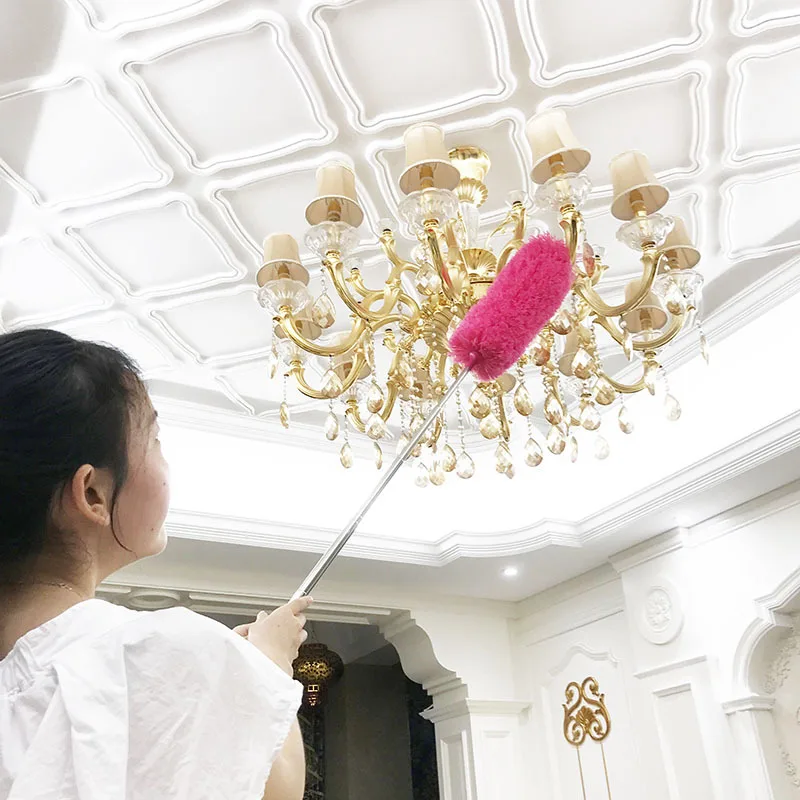 Выдвижной изгиб пыли Пинцет бытовой для обметания автомобиля щетка из перьев