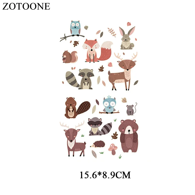 10 ZOTOONE, железные Мультяшные нашивки в виде животных для детской одежды, аксессуары для самостоятельной сборки, декоративные виниловые пластыри, подарочный набор для тела D - Цвет: 10