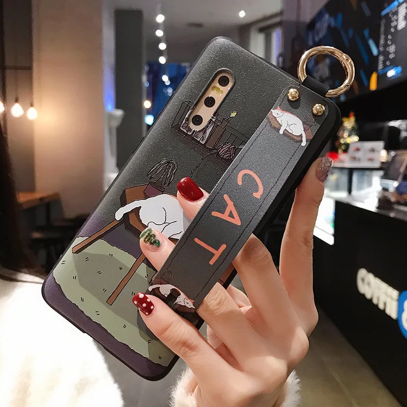 P10 P20 Nova5i P30 Pro Чехол 3D Comic Cat TPU чехол на запястье для Huawei Lite P Smart Z Mate 30 20 10