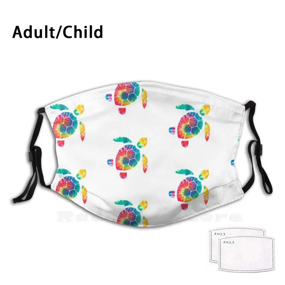 

Защита от пыли для взрослых и детей, Маска «сделай сам» с фильтром, черепаха, море, черепаха, закат, черепаха, красный, оранжевый, желтый, зеле...