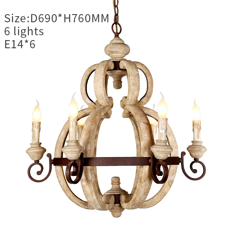 Винтажные деревянные люстры в стиле ретро подвесной светильник лофт