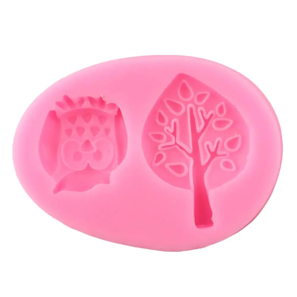 3D Сова листья силиконовые формы кекс сделай сам Топпер инструменты для украшения