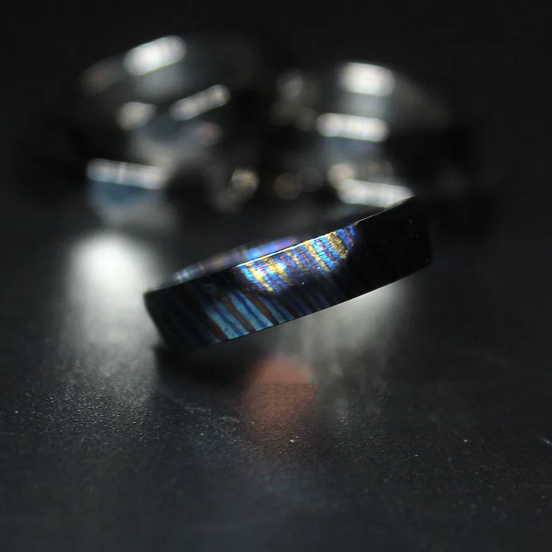 Изысканное синее кольцо из титанового сплава для повседневного использования