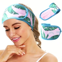 adjustable wide hairband makeup head band stretch salon spa facial headband toweling hair wrap shower cap make up accessories