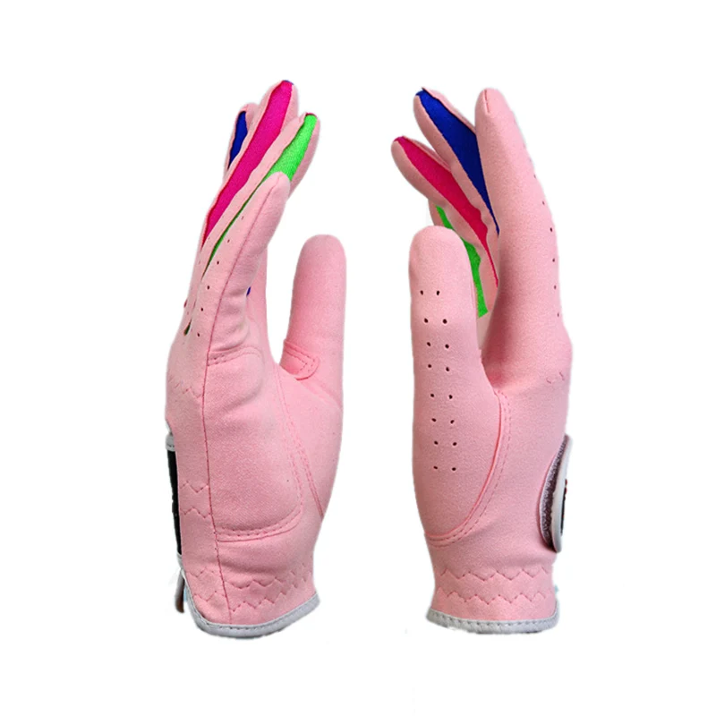 

One Pair PGM Brand Boys Girls Outdoor Sport Superfine Fiber Cloth Golf Gloves Breathable Anti-slipping Gloves 2 Color