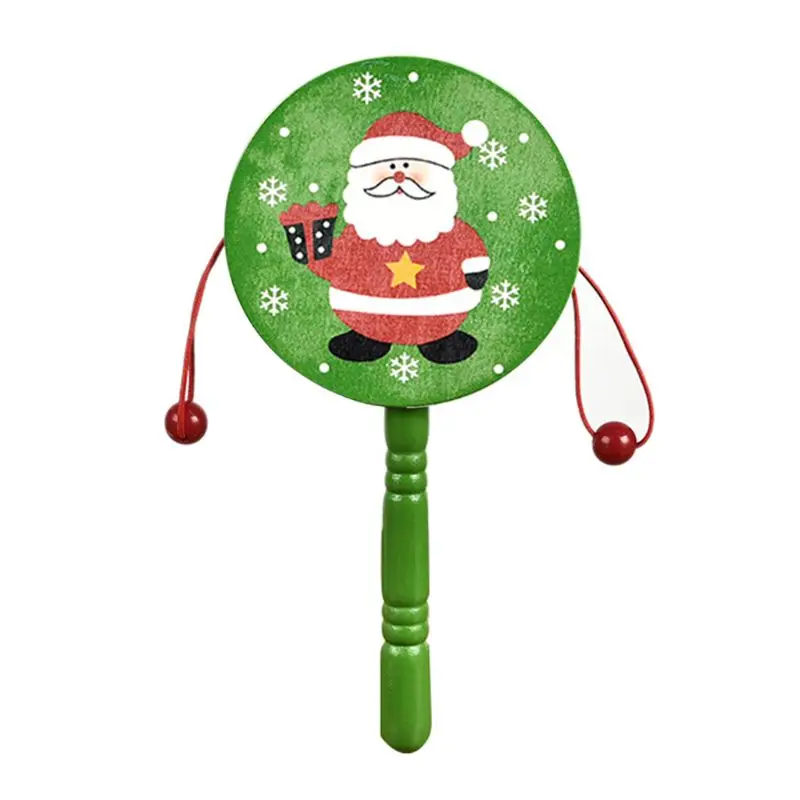 Christmas Baby Kids Wood Rattle Drum Instrument Toys Children Musical Toy Chines