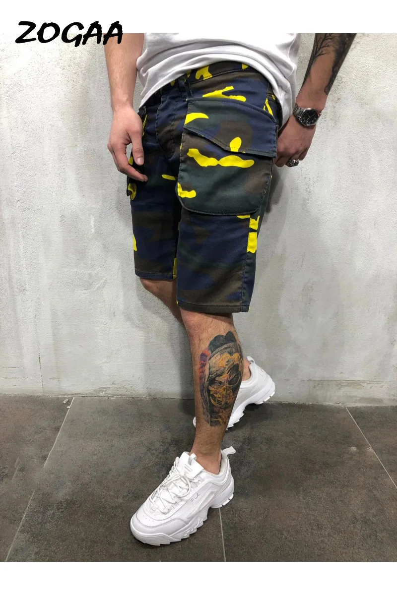 

ZOGAA 2020 New Men's Pants Loose Casual Camo Workwear Shorts Large Size Multi Pocket Men's Five-point Outdoor Pants