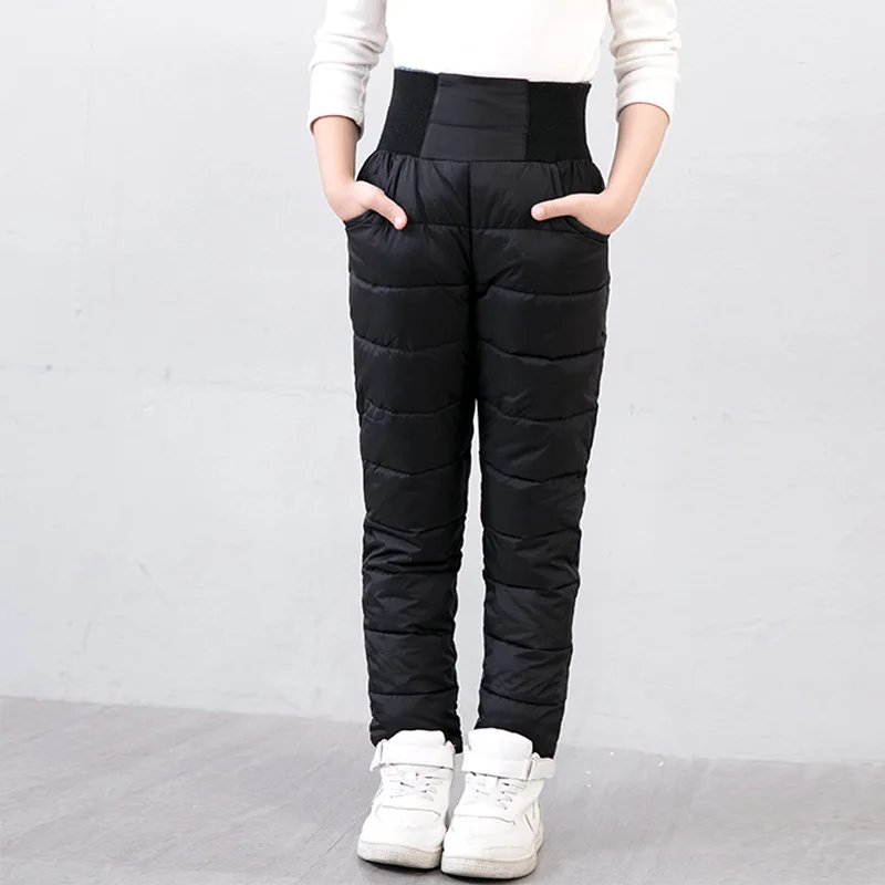 

Warm Thicken Down Pants For Boys Girls Winter Children High Quality Trousers Teens Down Trousers Kids Ski Down Padded Pant 3-10Y